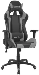 vidaXL Bureau-/gamestoel verstelbaar Xtreme kunstleer grijs