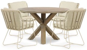 Tuinset 4 personen  Aluminium/rope Taupe 4 Seasons Outdoor Fabrice/Sand
