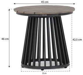 Stoel en Bank Loungeset 4 personen Aluminium/rope Grijs  Coco Puerto/Sorrento