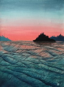 Ilustratie Pink sea, Ania Witwitzka