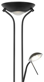 Moderne vloerlamp zwart met leeslamp incl. LED dim to warm - Diva Modern Binnenverlichting Lamp