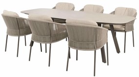 Taste by 4 Seasons Florence tuinset terre met Manolo tafel 240 cm Tuinstoel   bruin weerbestendig