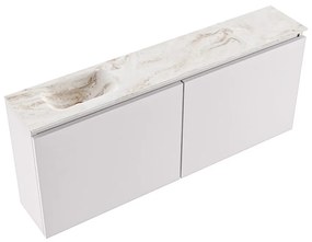 Mondiaz Ture DLux toiletmeubel 120cm cale met wastafel frappe links zonder kraangat