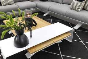Suns Stockholm loungeset - White/teak - light antraciet