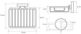 Sapho X-Round draad zeephouder zwart