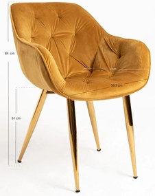 Zandel Gouden Fluwelen Stoel