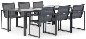 Tuinset 6 personen 210 cm Aluminium Grijs Lifestyle Garden Furniture Delgada/Mondello