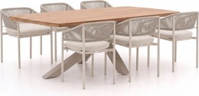 Diningset Bellagio  | 6 personen teakhout | Tuinset stapelbaar | 7-delig | Kees Smit Tuinmeubelen