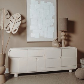 Beige Dressoir Organisch 210 Cm - 210x40x80cm.