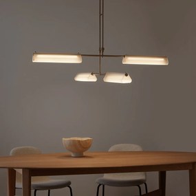 Hanglamp van gezandstraald glas, Gallina, Strozzi