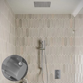 Saniclear Cube Curved inbouw regendouche met inbouw douchekop 30x30cm, glijstang en staafhanddouche chroom