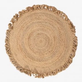 Ronde Vloerkleed Van Natuurlijk Jute Ondes Ø100 Cm - Sklum