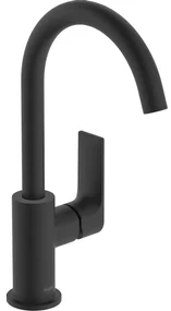 Hansgrohe Rebris E 1-gats wastafelkraan 210 m. draaibare uitloop m. waste mat zwart 72576670