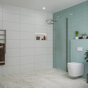 Fortifura Galeria inloopdouche - 50x200cm - mat glas - wandarm - Geborsteld Gunmetal PVD SW797922/SW797907