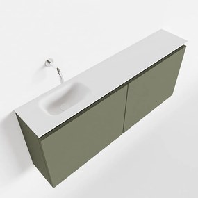Mondiaz Ture 120cm toiletmeubel army met wastafel talc links geen kraangat