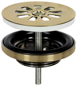 Differnz Cleo fonteinset keramiek met gebogen kraan mat goud