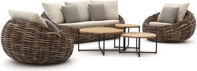 Stoel-bank loungeset Apple Bee | 5 personen | Loungeset Grijs | Aluminium | Kees Smit Tuinmeubelen