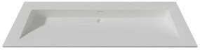 Lambini Designs Flora solid surface wastafel 120cm zonder kraangaten wit mat