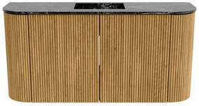 Mondiaz Joya DLux 85cm toiletmeubel ronding links/rechts oak met wastafel faye midden zonder kraangat lava
