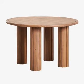 Ronde Eettafel Van Acaciahout Ginara Ø120 Cm - Sklum