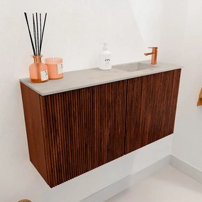 Mondiaz Joya DLux 80cm toiletmeubel ruby met wastafel faye rechts 1 kraangat opalo