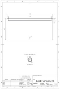 Gliss Design Horizontal spiegel met LED-verlichting en verwarming 150x70cm