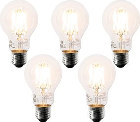 Set van 5 E27 LED lamp A60 helder 6W 630 lm 2200K