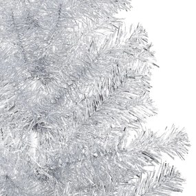 vidaXL Kunstkerstboom met LED's en kerstballen 240 cm PET zilverkleurig
