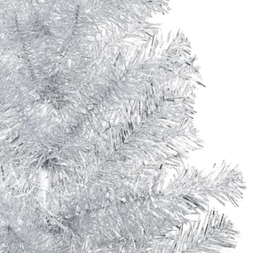 vidaXL Kunstkerstboom met LED's en kerstballen 240 cm PET zilverkleurig