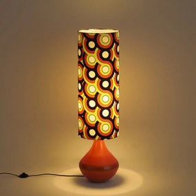Retro vloerlamp oranje met stoffen kap multicolor - Mina