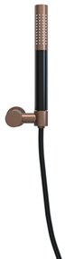 Mueller Bronzo staafhanddoucheset met wandhouder mat zwart met brons geborsteld