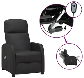 vidaXL Massagestoel verstelbaar elektrisch kunstleer zwart