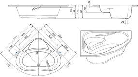 Lambini Designs Venetië bubbelbad 145x145cm elektronisch met 12 aerojets RVS