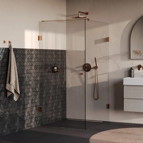 Brauer Void Carving profielloze douchecabine 90x120cm koper geborsteld PVD