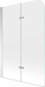 Mexen Felix badwand 2-delig 100 x 140 cm, transparant, chroom - 890-100-002-01-00