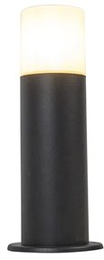 Staande buitenlamp zwart met opaal kap wit 30 cm IP44 - Odense