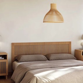 Kave Home Beyla Bed Hoofdbord 160 Cm Latjes Eiken Hout