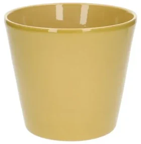 Bloempot, aardewerk, geel,Ø 17,5 cm