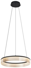 Moderne hanglamp zwart 59cm incl. LED 3-staps dimbaar - Anello Chandelier Modern rond Binnenverlichting Lamp