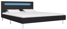 vidaXL Bedframe met LED stof zwart 140x200 cm