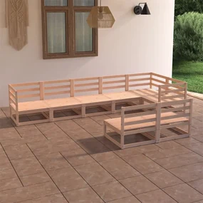 vidaXL 8-delige Loungeset massief grenenhout