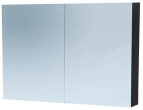BRAUER Dual Spiegelkast - 100x70x15cm - 2 links- rechtsdraaiende spiegeldeur - MFC - black wood 7773