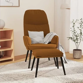 vidaXL Relaxstoel met voetenbank fluweel bruin
