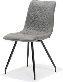 Eetkamerstoel - Brescia - lederlook Soft steel