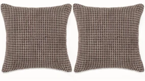 vidaXL Sierkussenset 60x60 cm velours bruin 2-delig