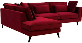 Goossens Bank Suite rood, stof, 2-zits, elegant chic met ligelement links