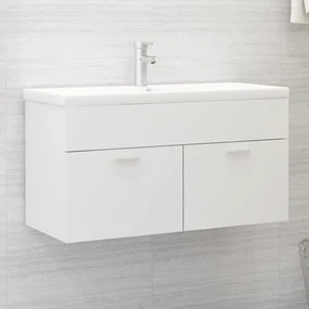 vidaXL Wastafelkast 90x38,5x46 cm spaanplaat wit
