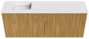 Mondiaz Joya 100cm toiletmeubel oak met wastafel faye links 1 kraangat talc