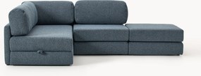 Bouclé slaapbank Ladina (3-zits) met opbergruimte