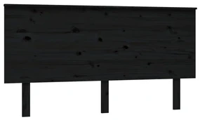 vidaXL Hoofdbord 154x6x82,5 cm massief grenenhout zwart